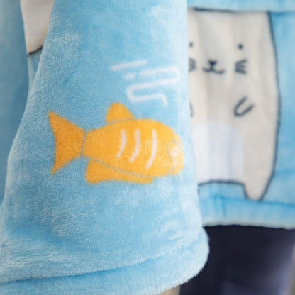 Wearable Pet Pocket Hoodie Blanket