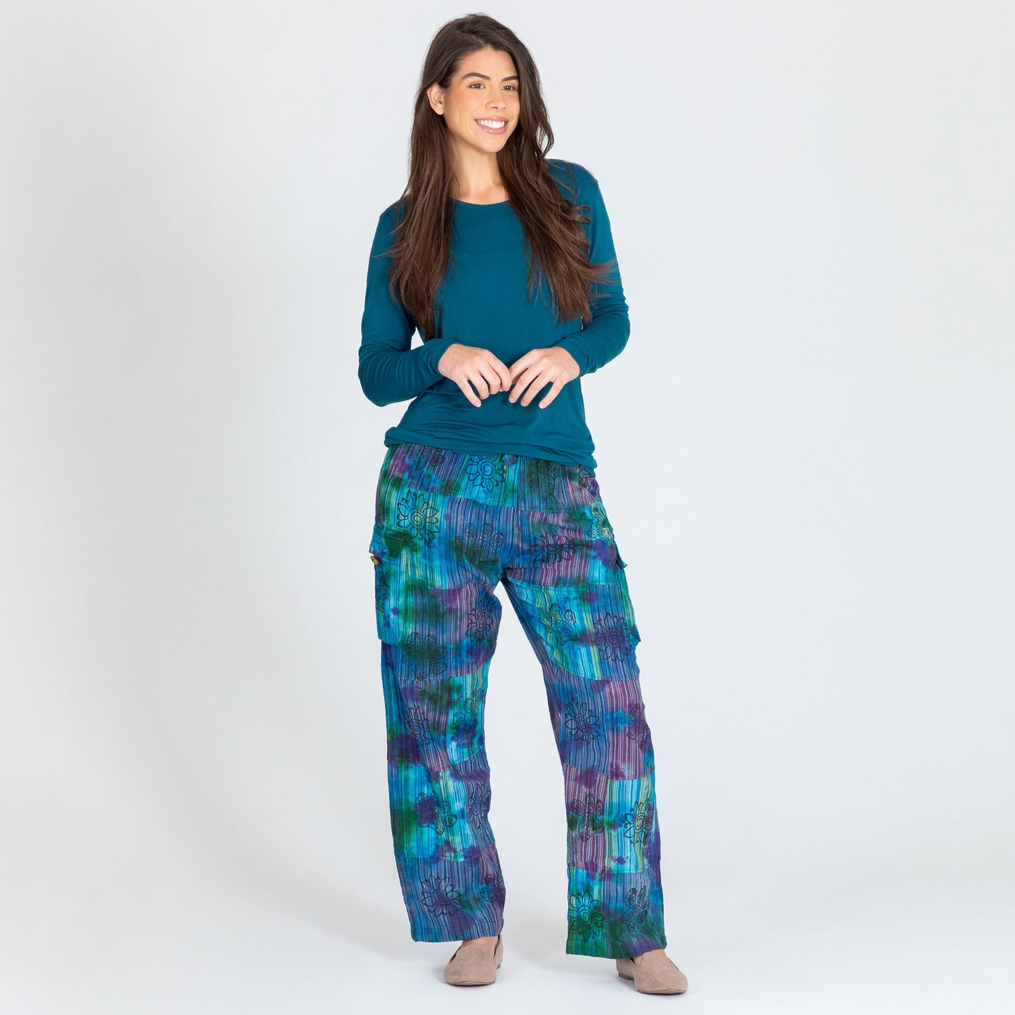 Tie-Dye Patchwork Paw Print Pants