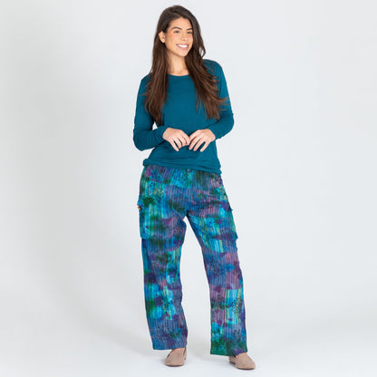 Tie-Dye Patchwork Paw Print Pants
