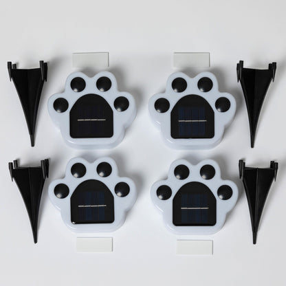 Paw Print Pathway Ground Solar Light - Set of 4