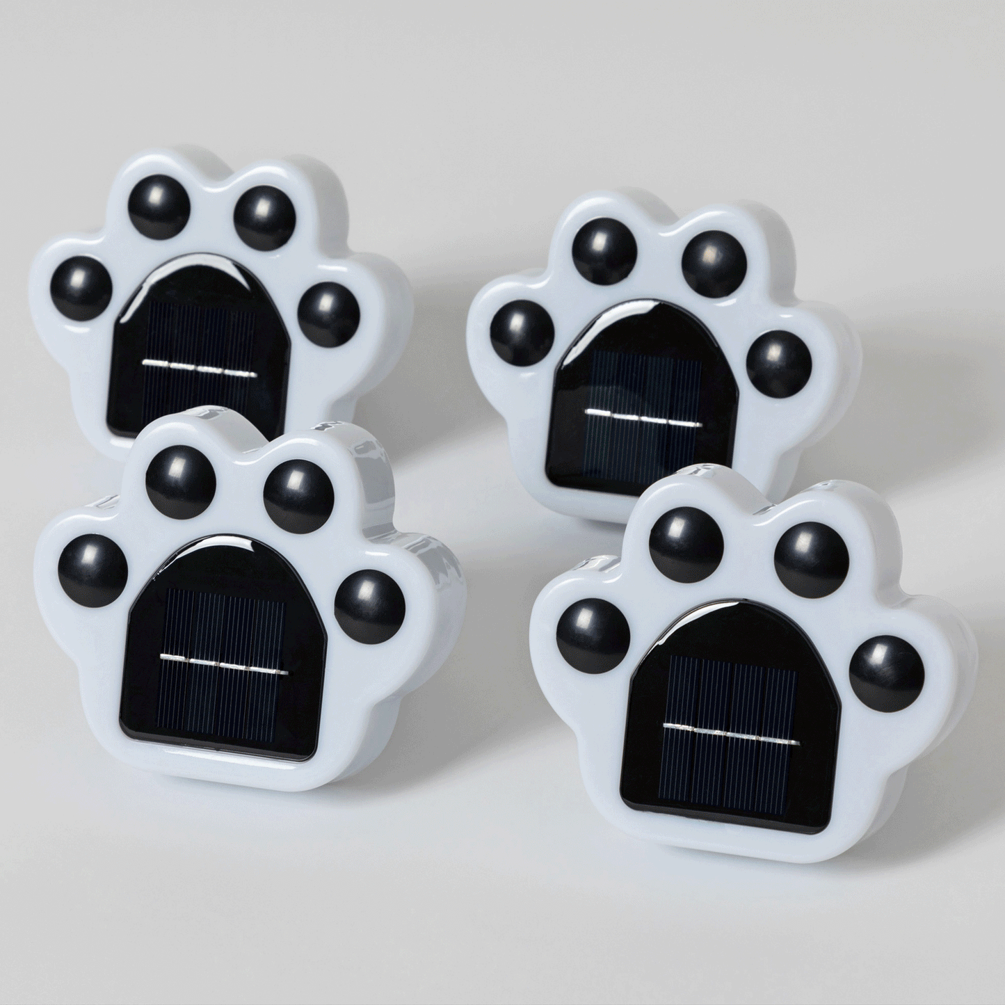 Paw Print Pathway Ground Solar Light - Set of 4