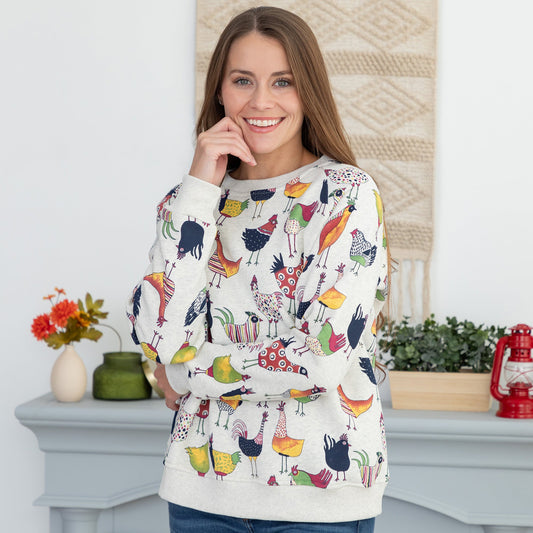 All Over Rooster Crewneck Sweatshirt