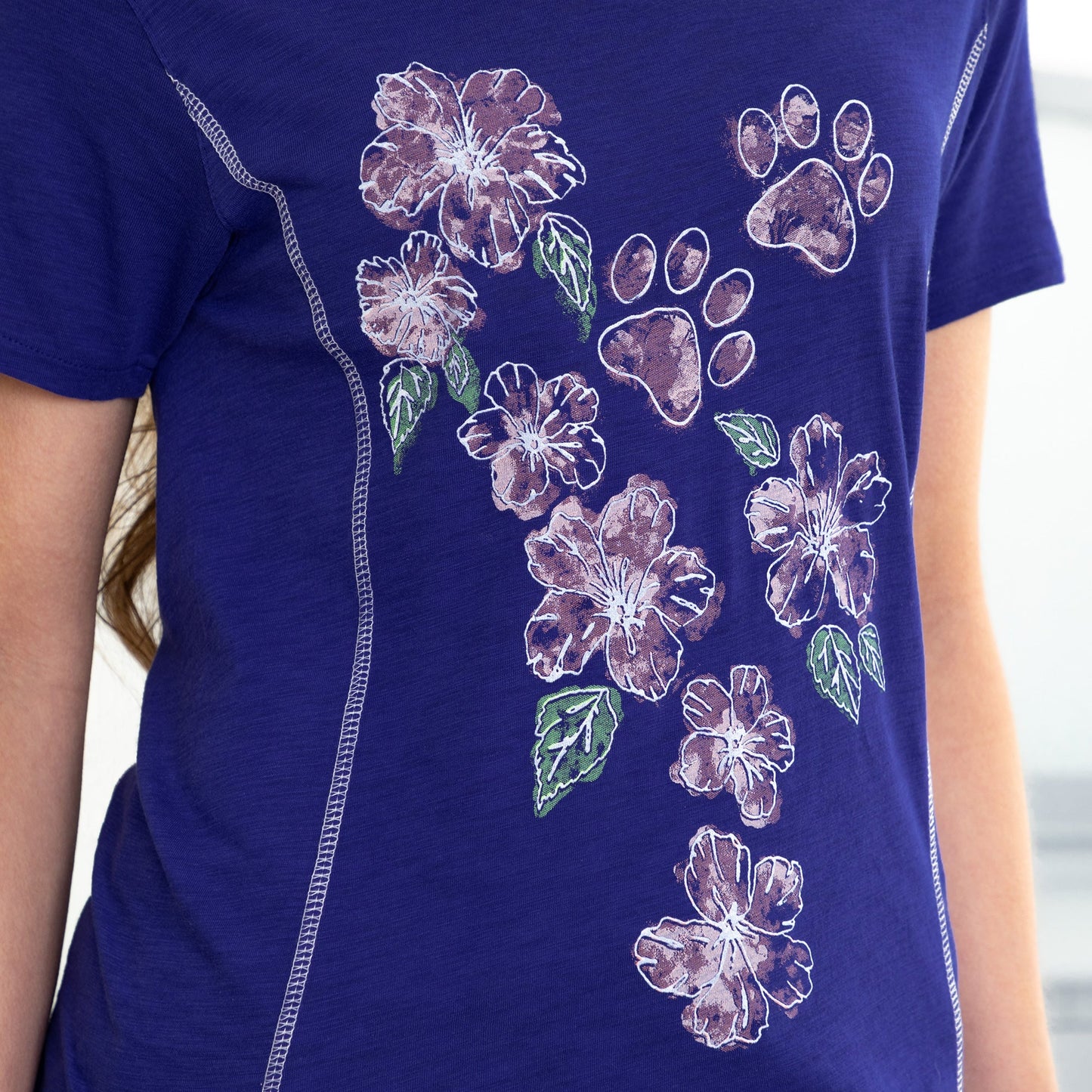 Hibiscus & Paws Bamboo Blend V-Neck Tee