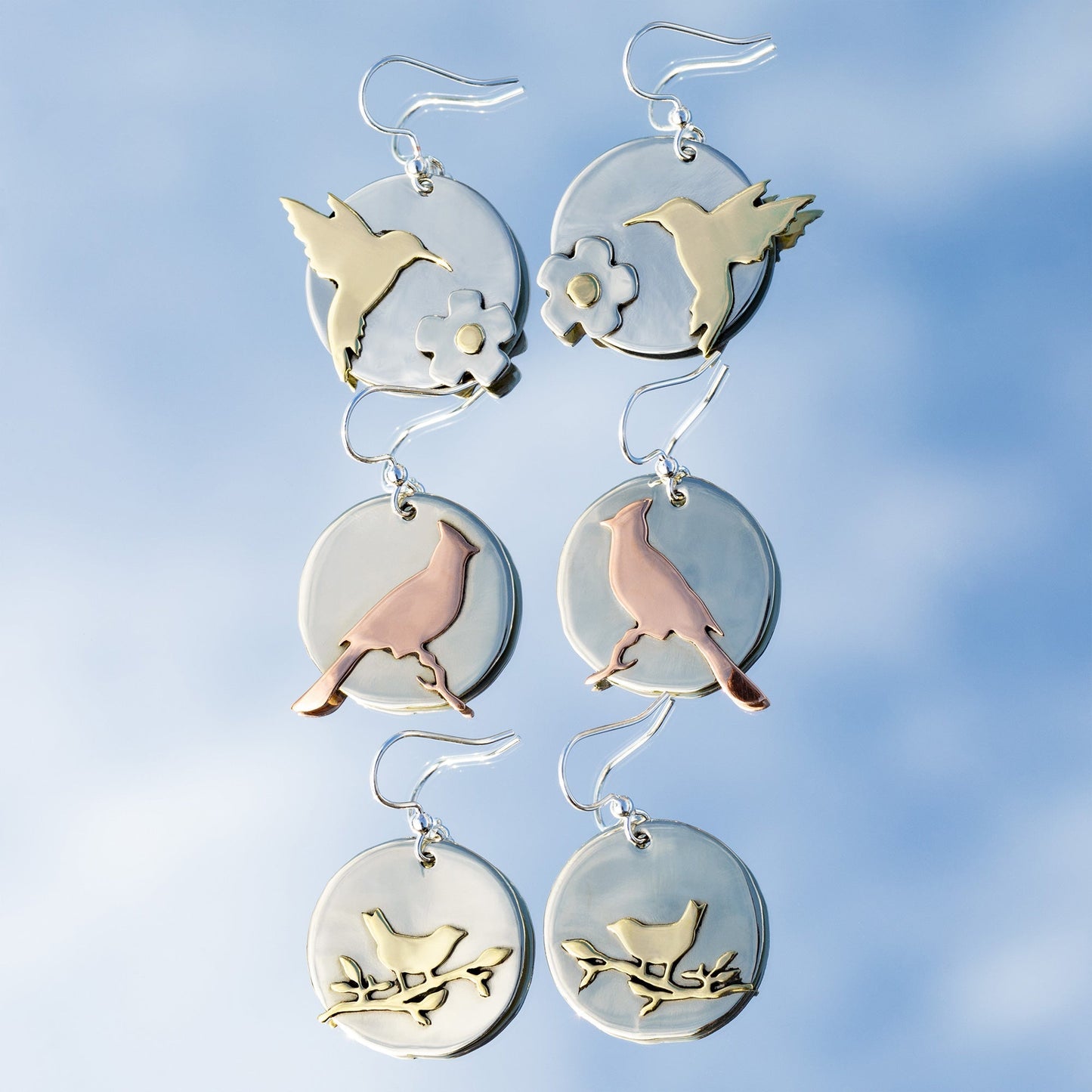 Love for Birds Mixed Metal Earrings