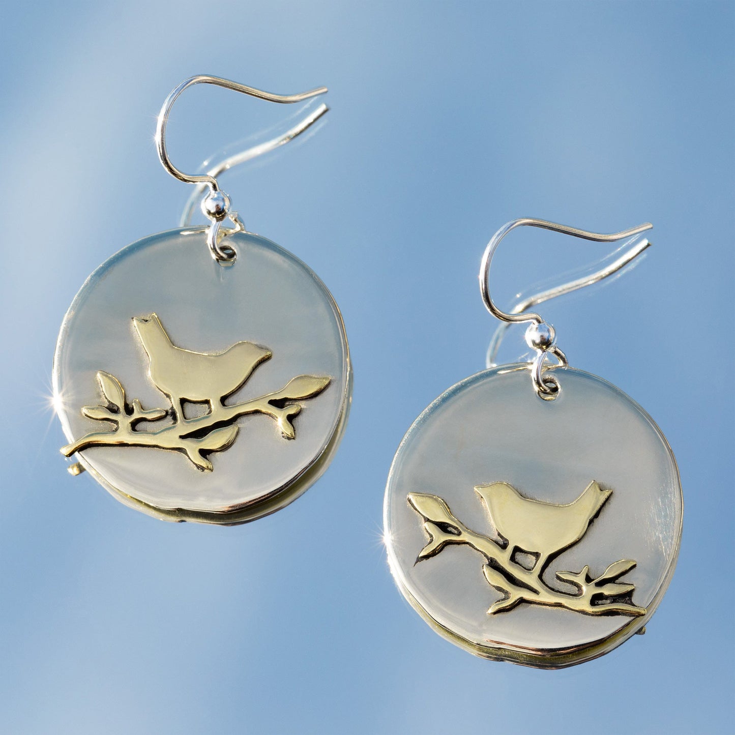 Love for Birds Mixed Metal Earrings