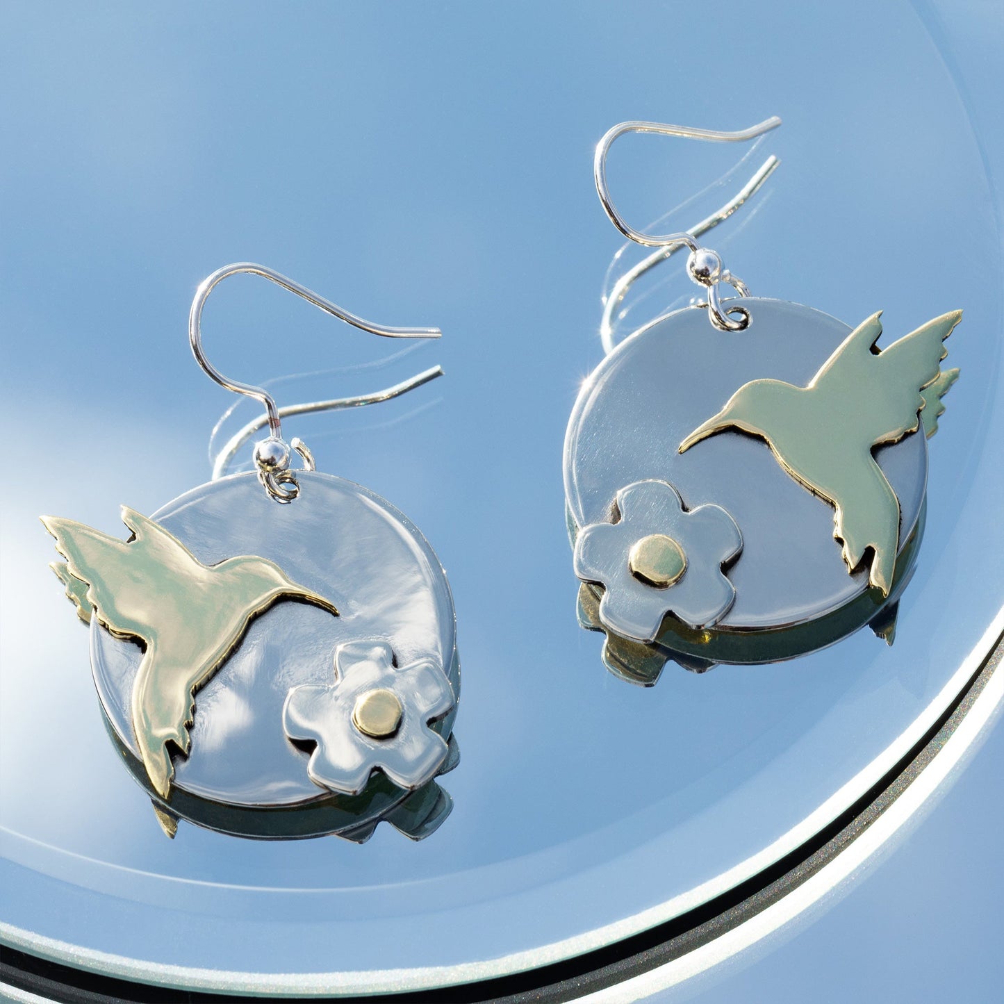 Love for Birds Mixed Metal Earrings