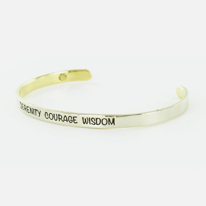 Serenity Courage Wisdom Mixed Metals Cuff Bracelet