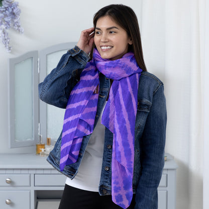 Tie-Dye Stripe Silk Scarf