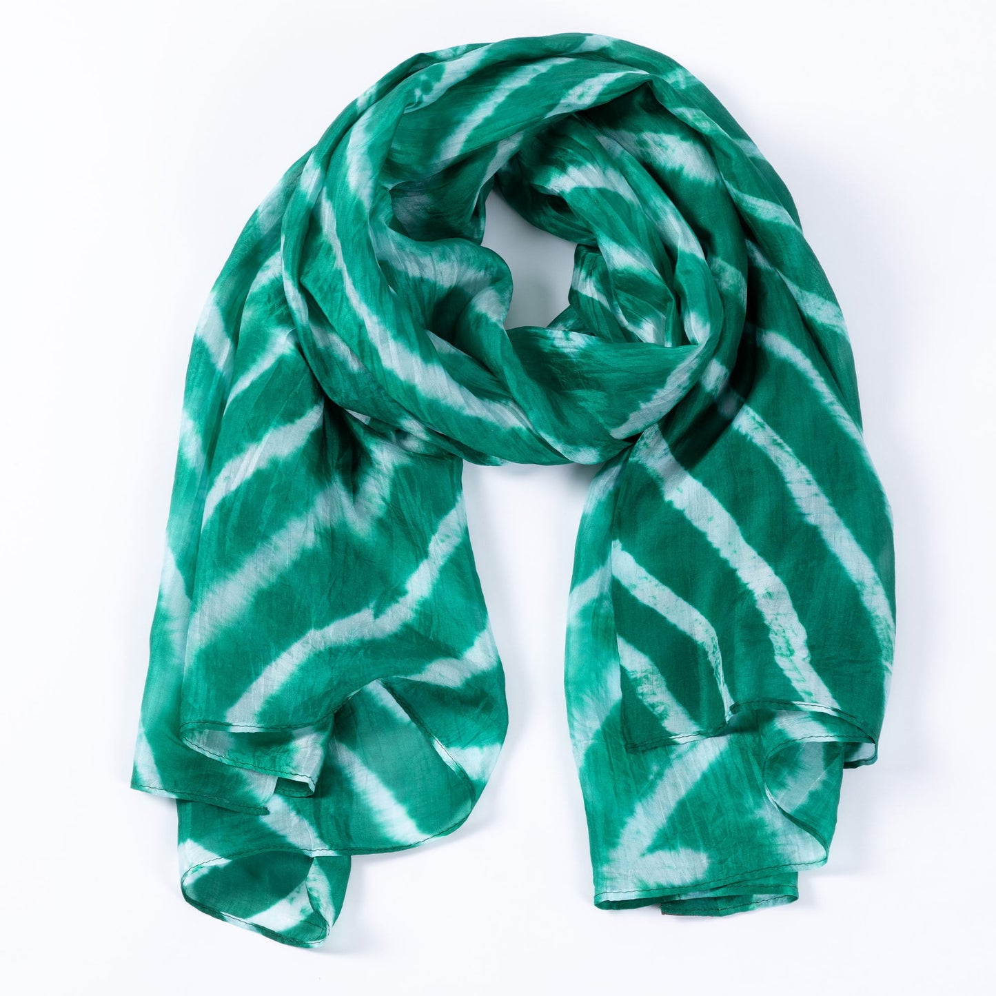 Tie-Dye Stripe Silk Scarf