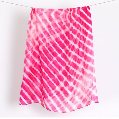 Tie-Dye Stripe Silk Scarf