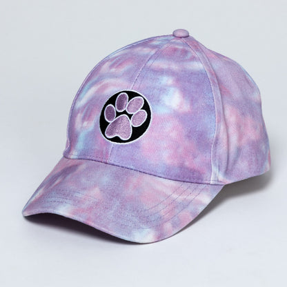 Paw Print Tie-Dye Ponytail Hat