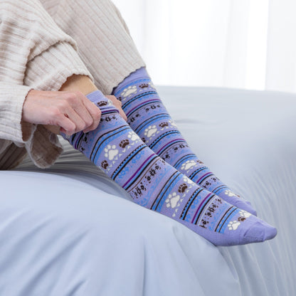 Paw Print Alpaca Crew Socks