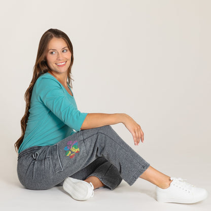 Paw Print Burnout Cargo Pocket Pants