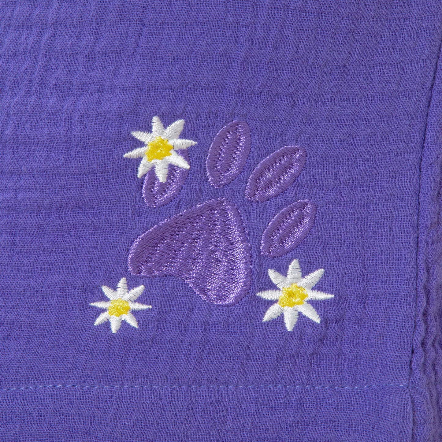 Purple Paw Floral Embroidered Cotton Separates