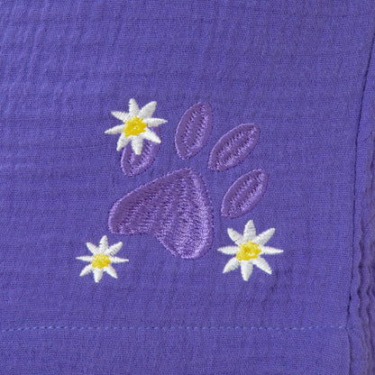 Purple Paw Floral Embroidered Cotton Separates