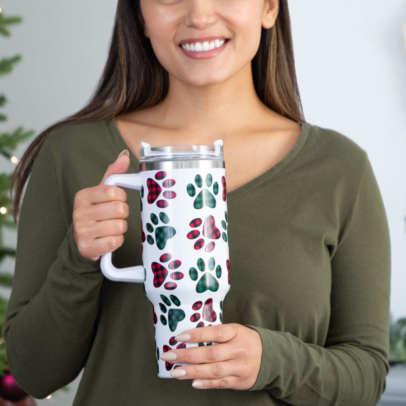 Paw Print Vacuum Sealed Stainless Steel Tumbler - 40 oz