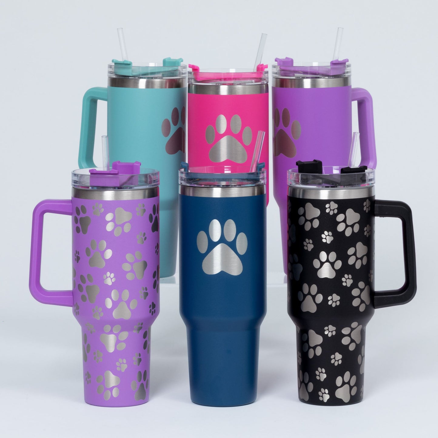 Paw Print Vacuum Sealed Stainless Steel Tumbler - 40 oz