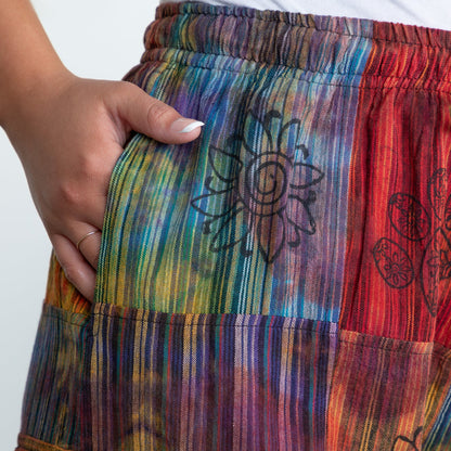Tie-Dye Patchwork Paw Print Pants