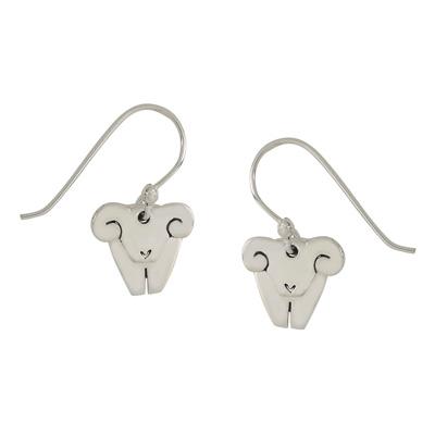 Dancing Ram Sterling Silver Earrings