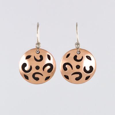 Disc Sterling & Copper Earrings