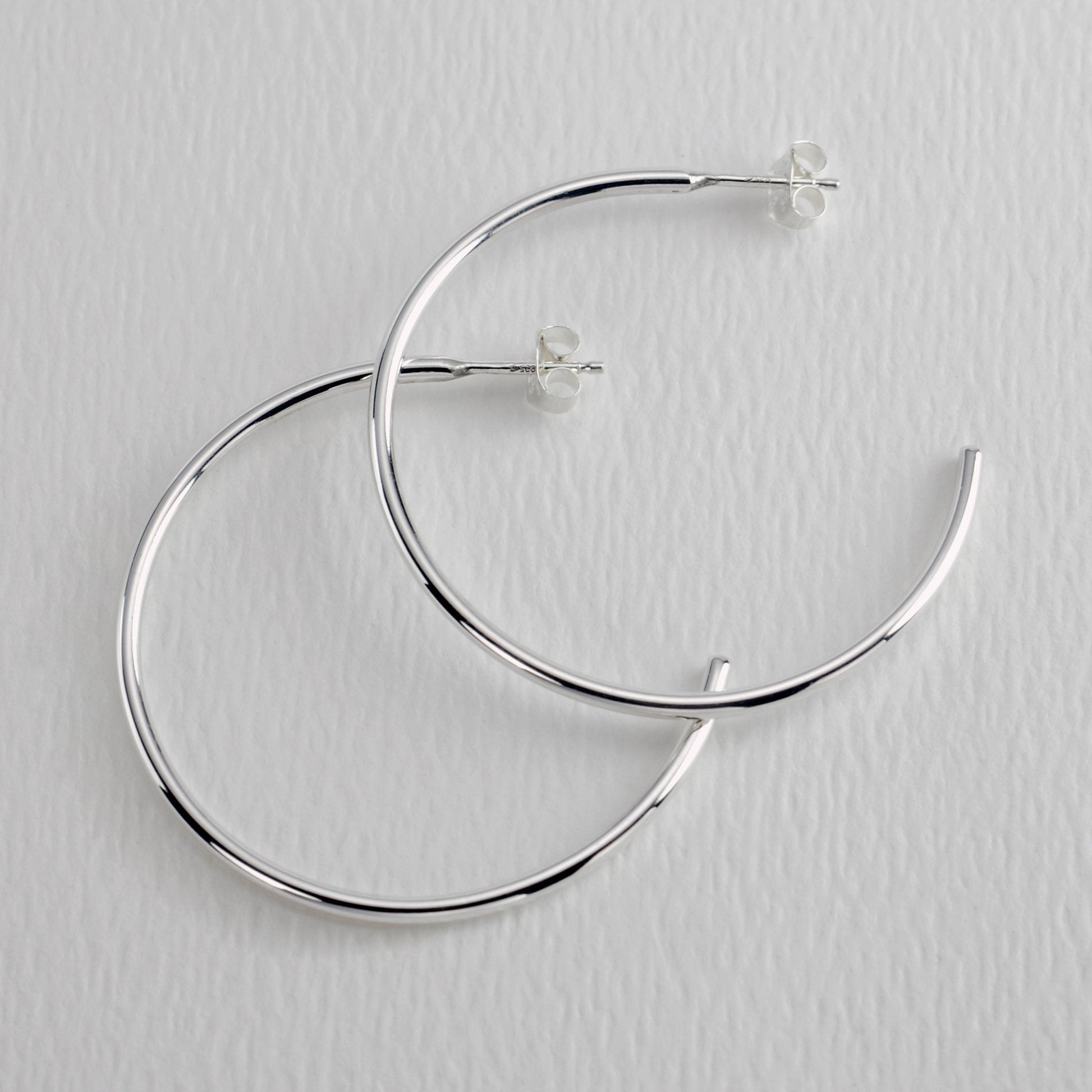 Silvers 40mm Sterling Silver Post Hoop Earring