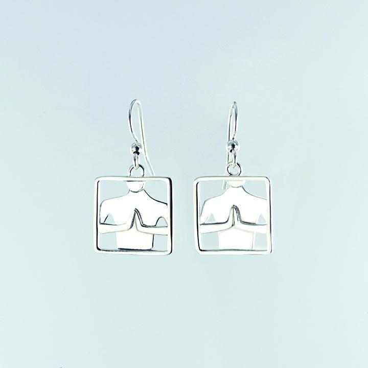 Namaste Silver Plate Wire Earring