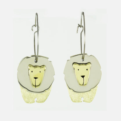 Dancing Lion Mixed Metals Hoop Earrings