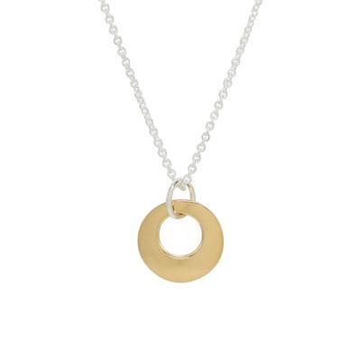 Circle Gold Plate 18 Inch Necklace