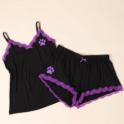 Paw Print Camisole Short Set