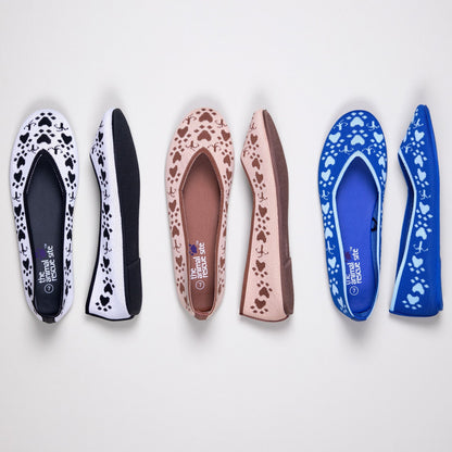 Woven Paw Print Ballet Flats