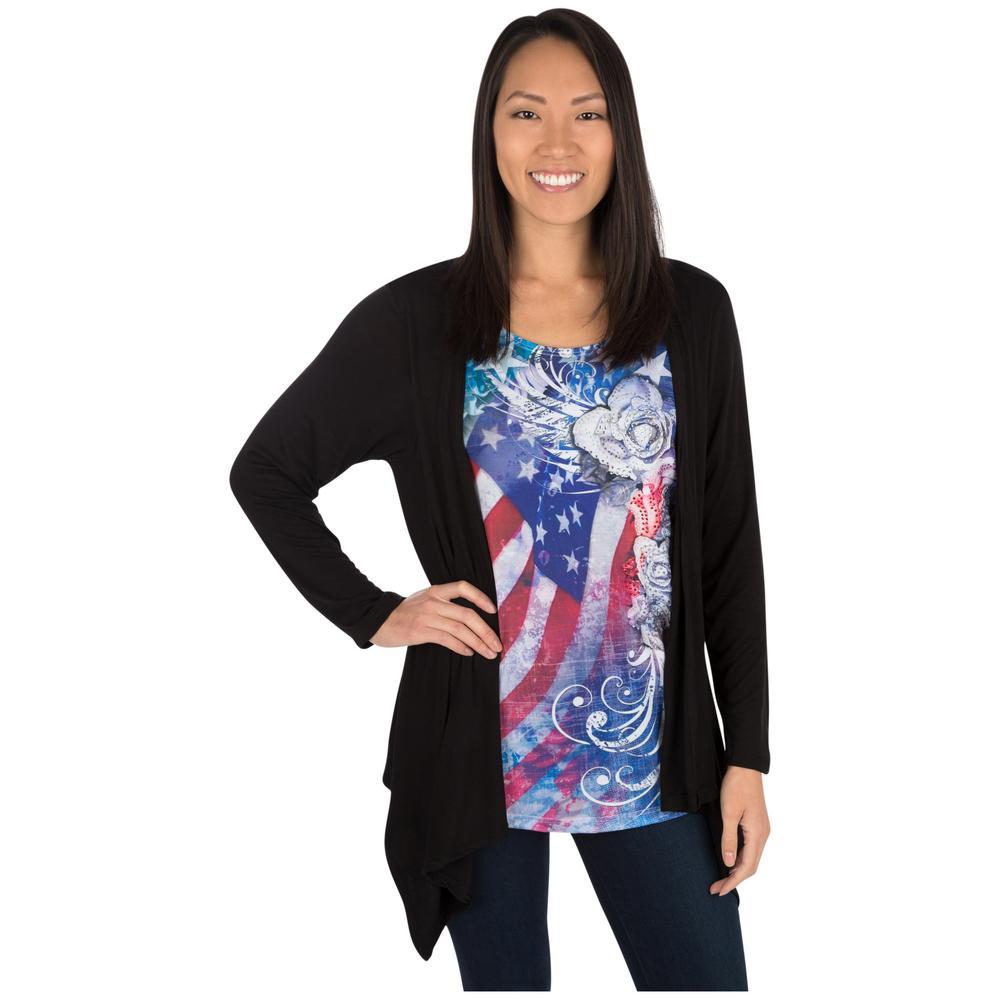 American Flag Roses Cardigan Top