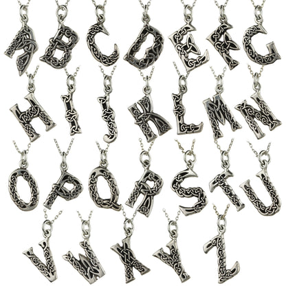 Celtic Alphabet Pewter Necklace