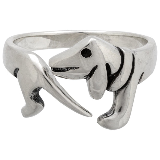 Dachshund Sterling Wrap Ring