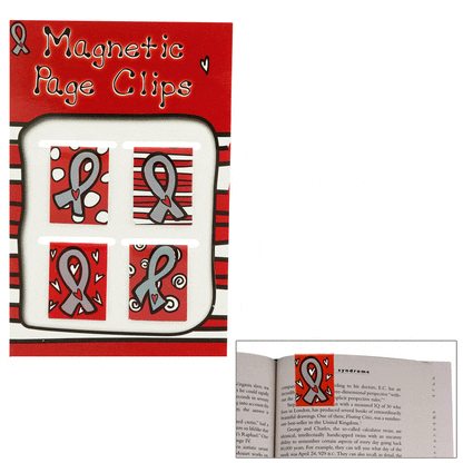 Diabetes Awareness Magnetic Book Clips - Set Of 4