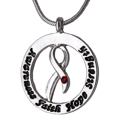 Diabetes Awareness Words of Inspiration Necklace