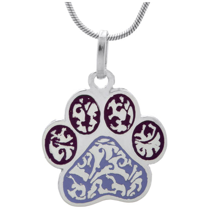 Filigree Swirls Paw Sterling Necklace