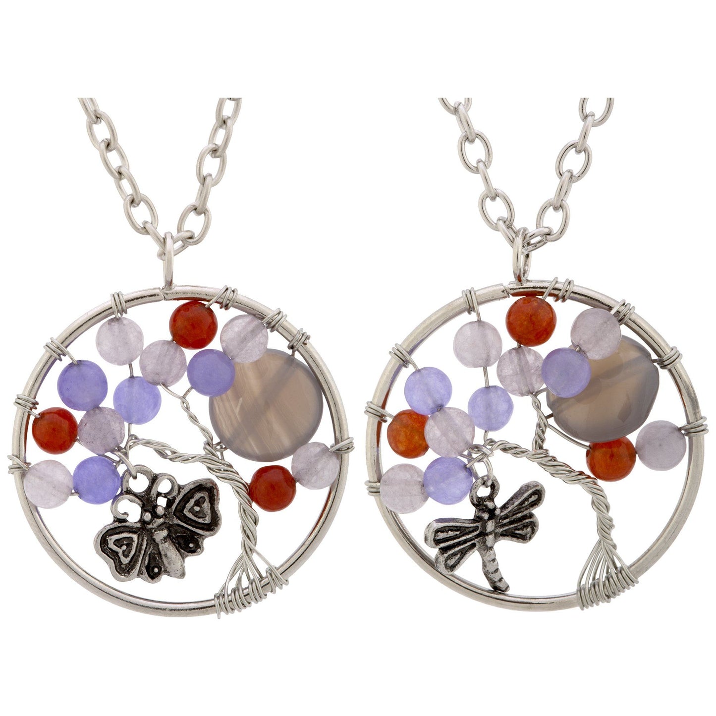 Fluttering Friends at Play Carnelian Necklace