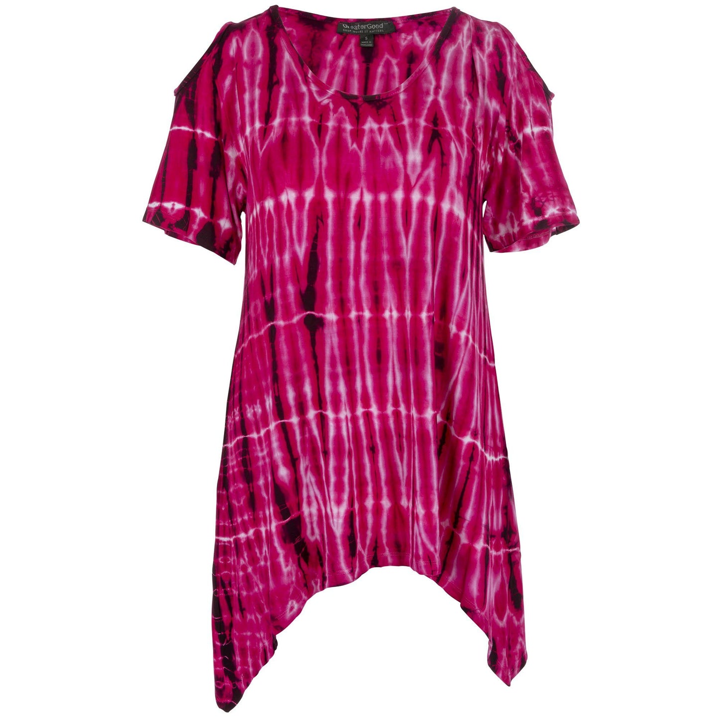 Fuchsia Rain Cold Shoulder Top