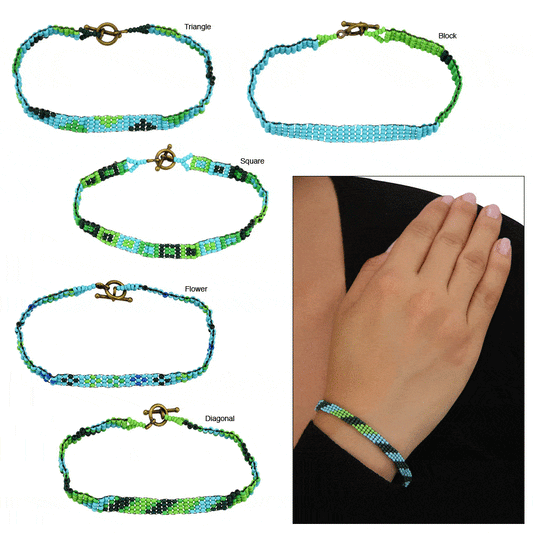 Haitian Bead Weaver Blue Hues Bracelet