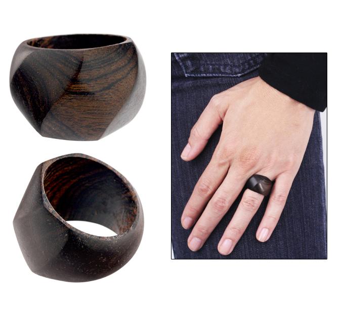 Home - Ethical Ebony Diamond-Cut Ring