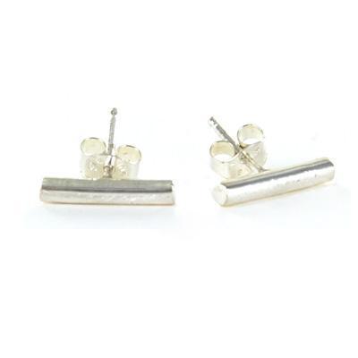 Brushed Bar Sterling Silver Post Earrings