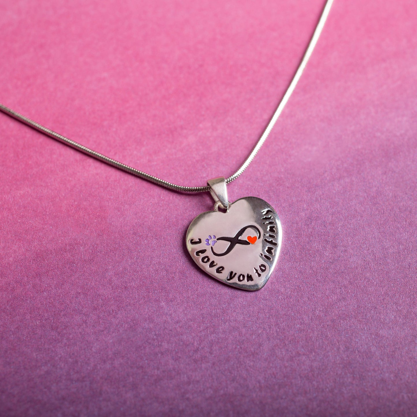 Love To Infinity Sterling Paw Necklace