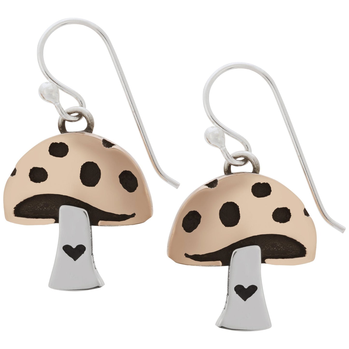 Mushroom Love Sterling & Copper Earrings