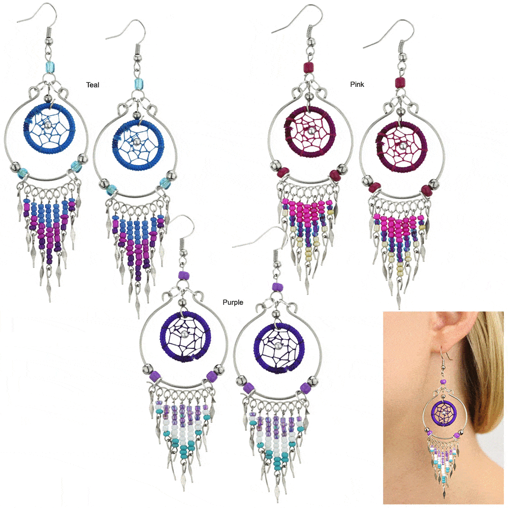 Peruvian Dreamcatcher Chandelier Earrings