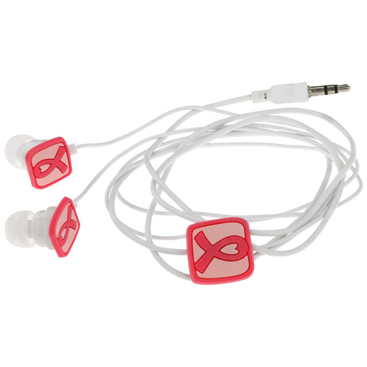 Pink Ribbon Love Earbuds