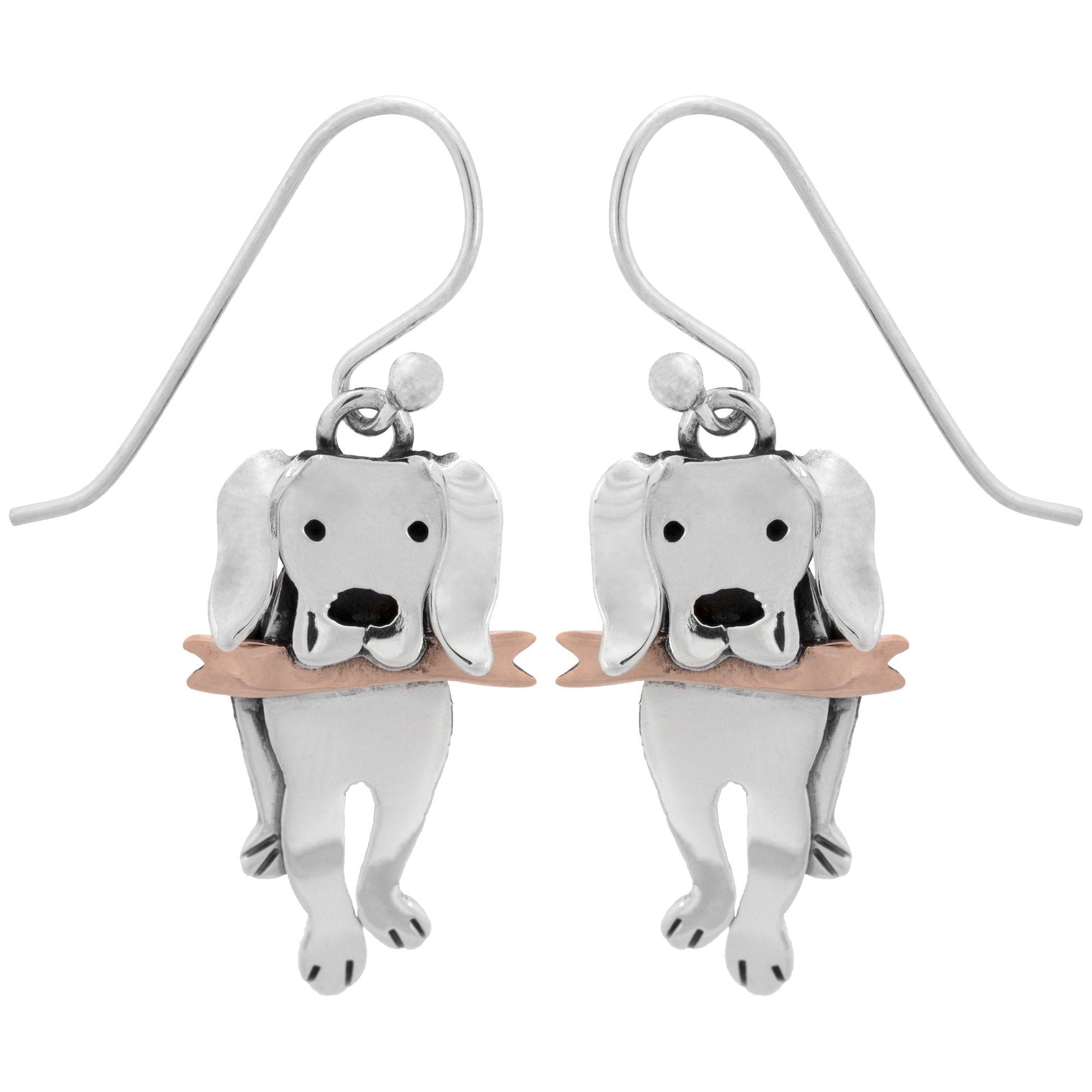 Playful Labrador Sterling Earrings