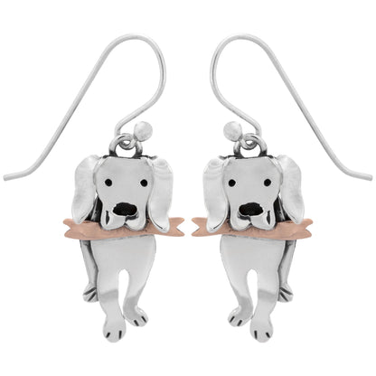 Playful Labrador Sterling Earrings