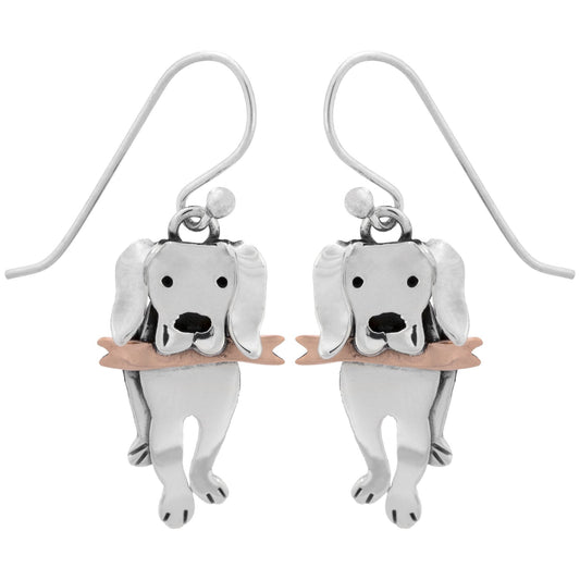 Playful Labrador Sterling Earrings