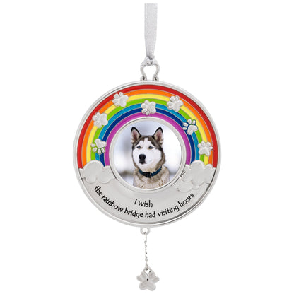 Rainbow Bridge Paw Print Photo Ornament