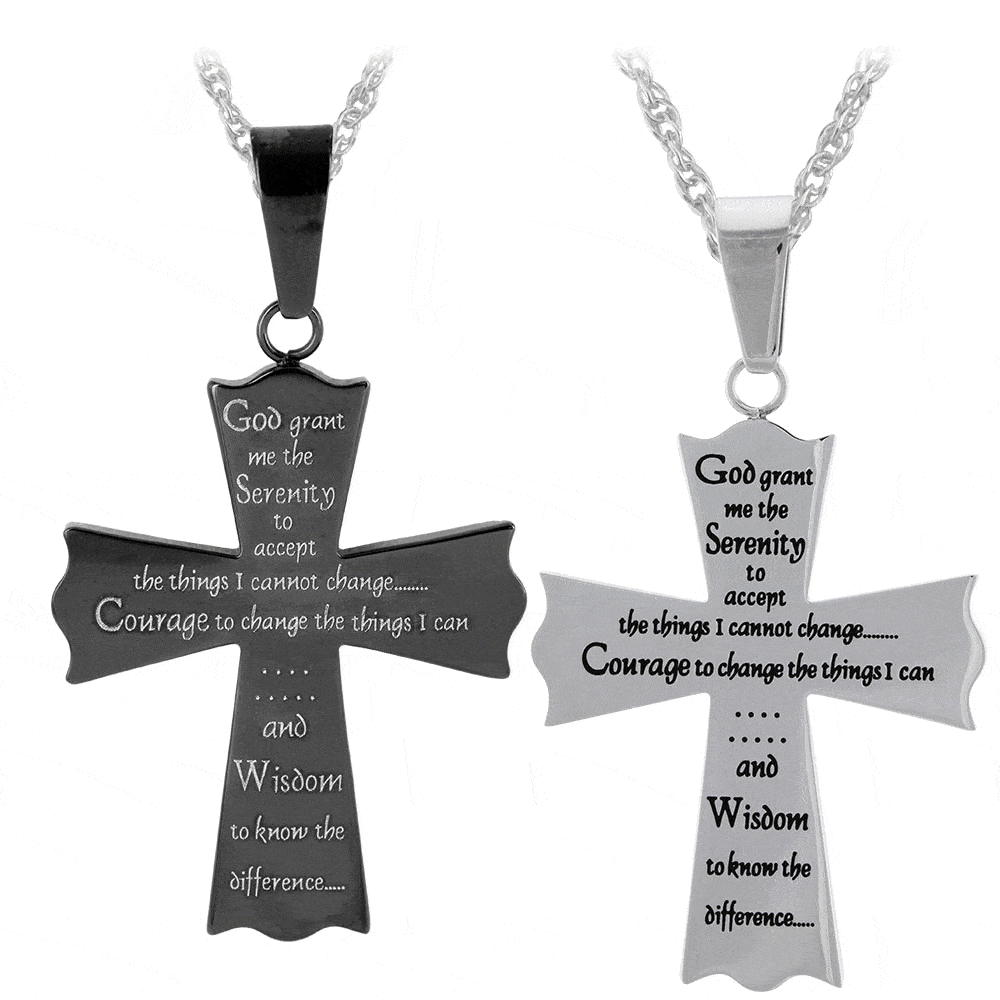 Serenity Prayer Cross Necklace